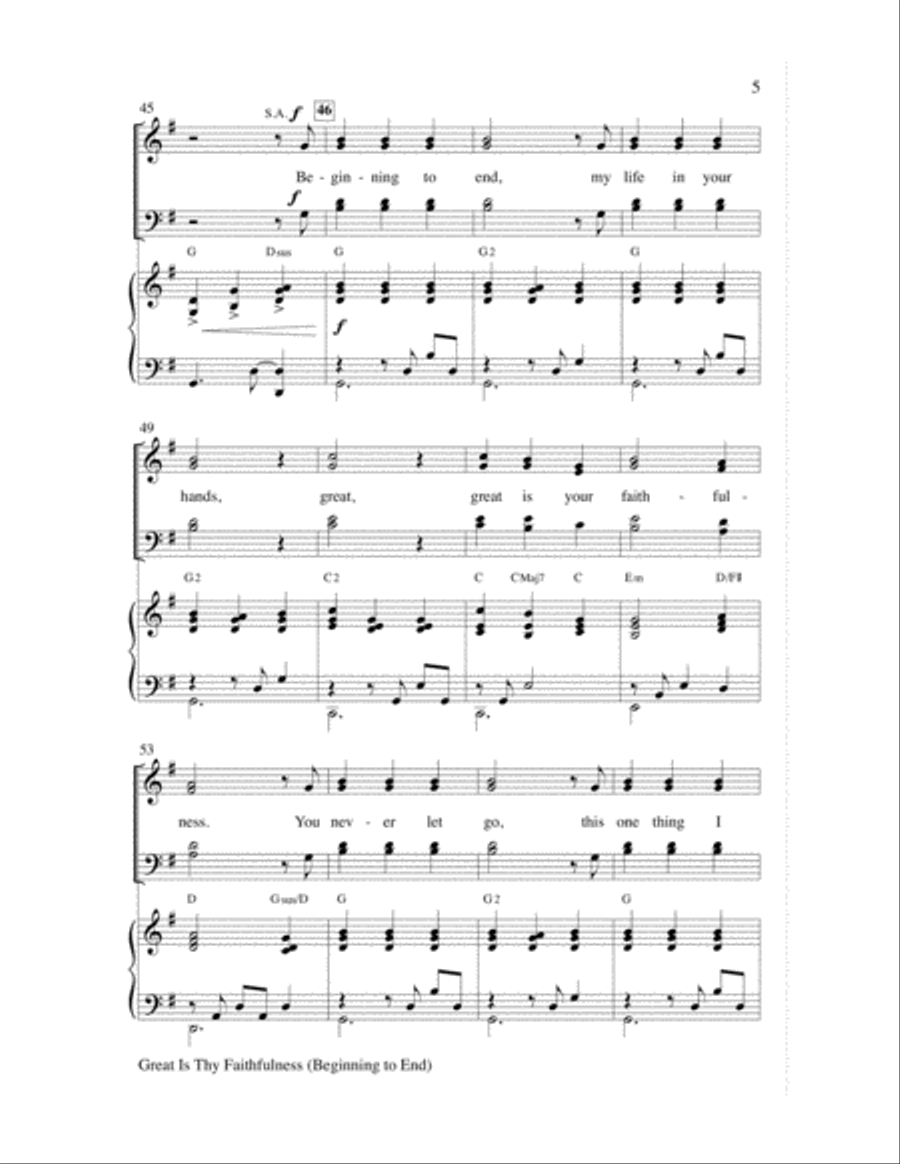 Great Is Thy Faithfulness (Beginning to End) Choir scores gallery preview page 5