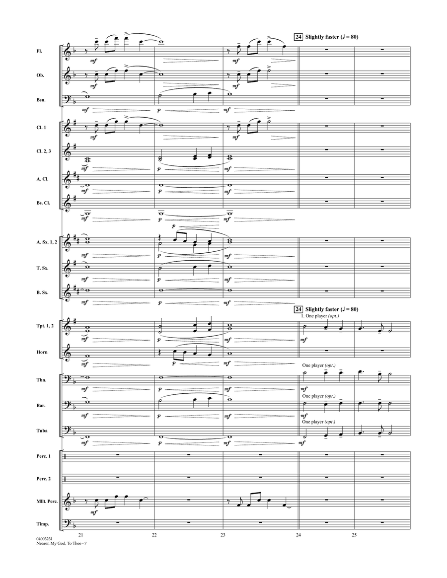 Nearer, My God, To Thee - Full Score Concert Band scores gallery preview page 6