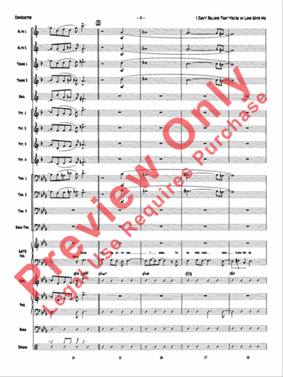 I Can't Believe That You're in Love with Me (score only) Jazz Ensemble scores gallery preview page 7