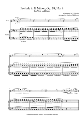 Prelude in E Minor arranged for Viola & Piano