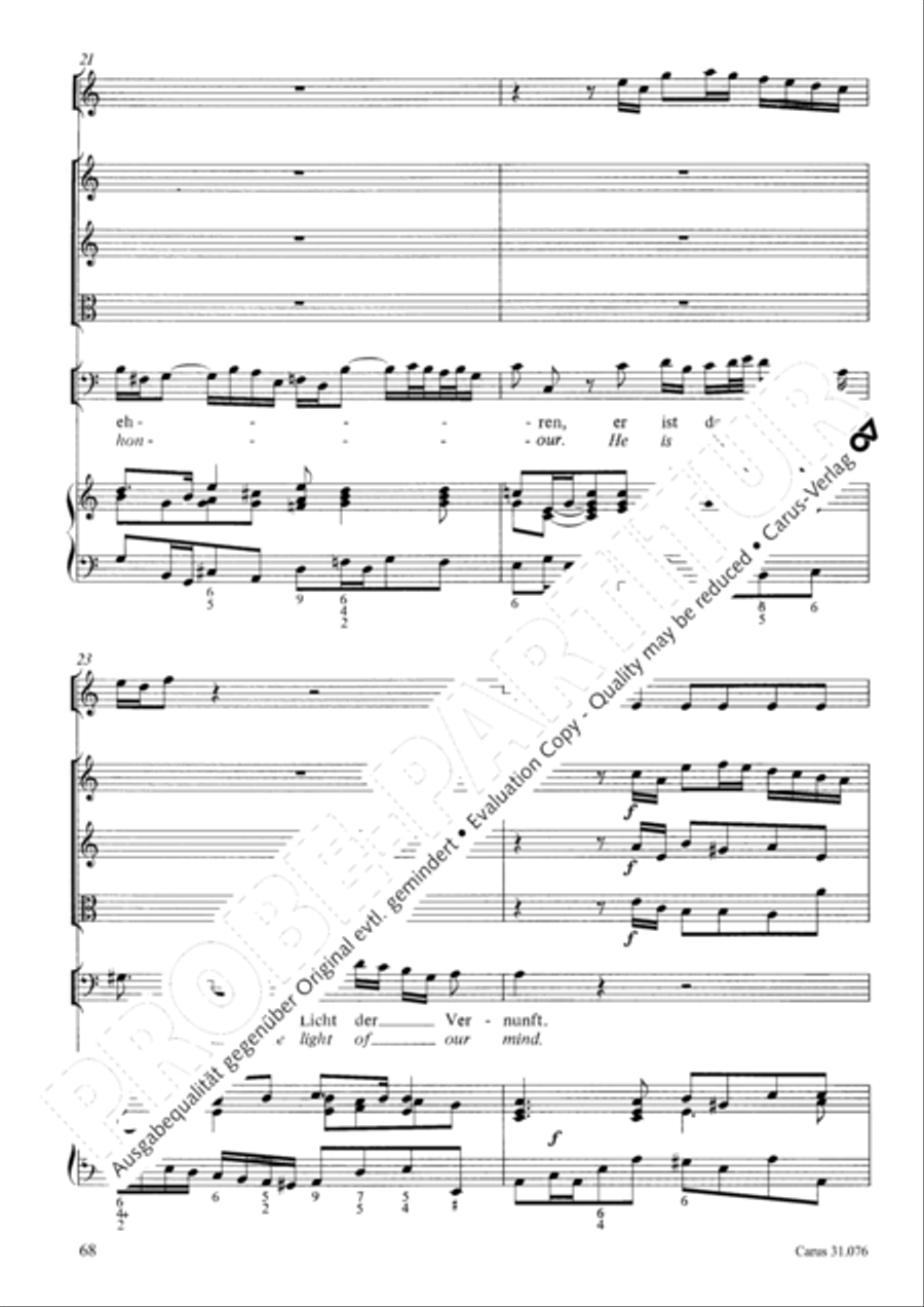 The heavens are telling the Father's glory (Die Himmel erzahlen die Ehre Gottes) 4-Part scores gallery preview page 69