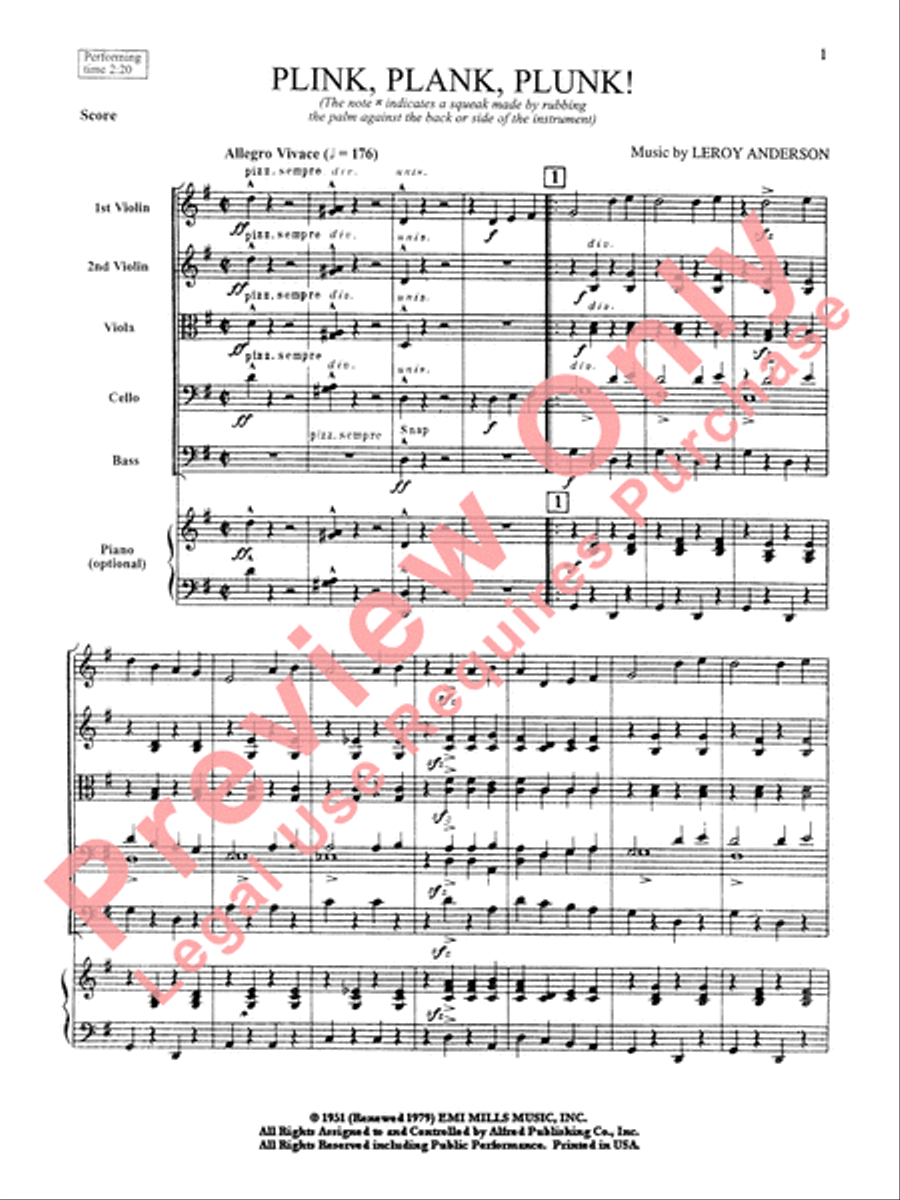 Plink, Plank, Plunk! String Orchestra scores gallery preview page 4