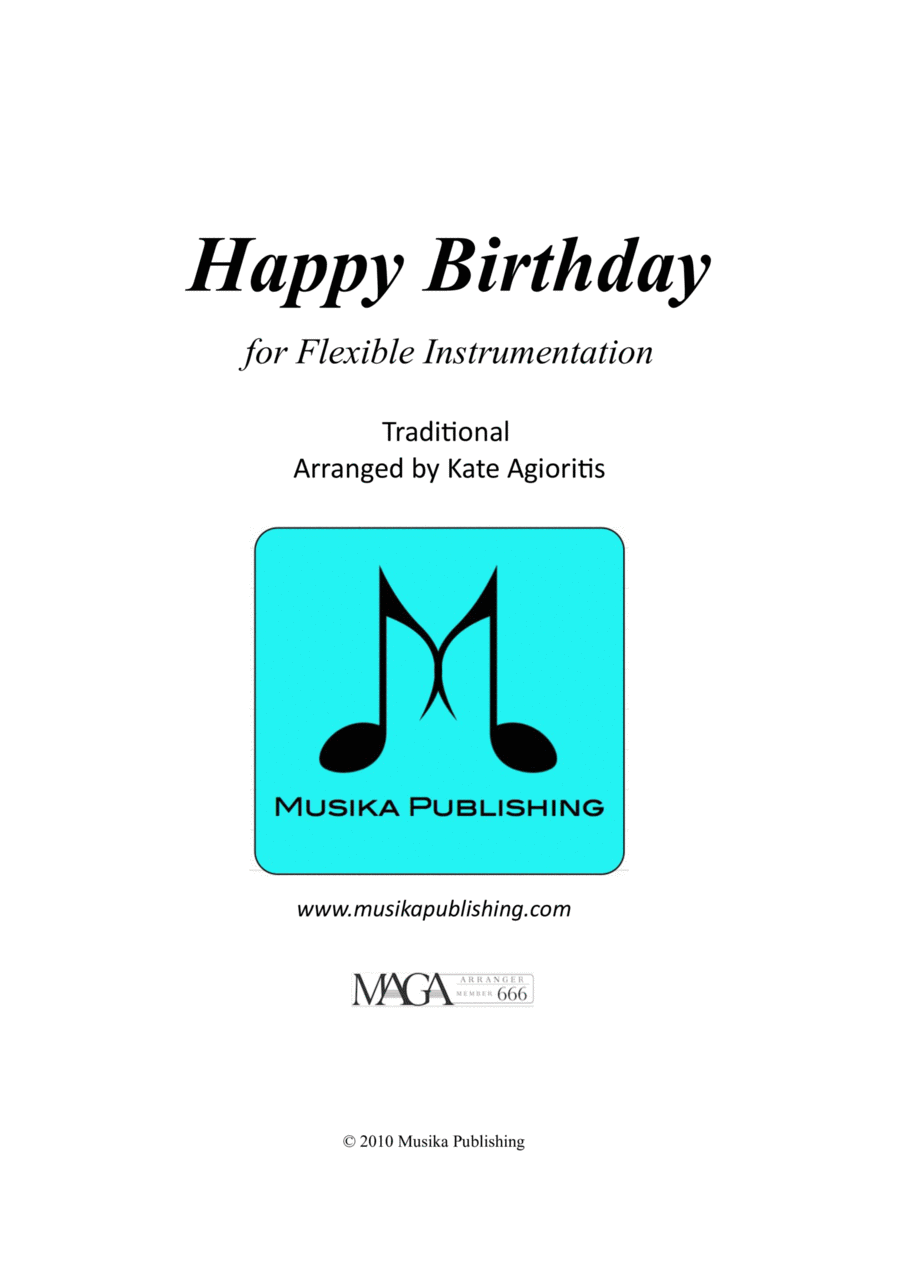 Happy Birthday - for Flexible Instrumentation Concert Band scores gallery preview page 1