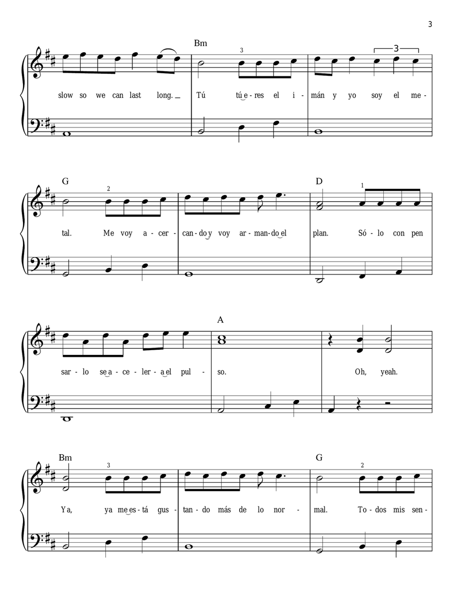 Despacito Easy Piano scores gallery preview page 3