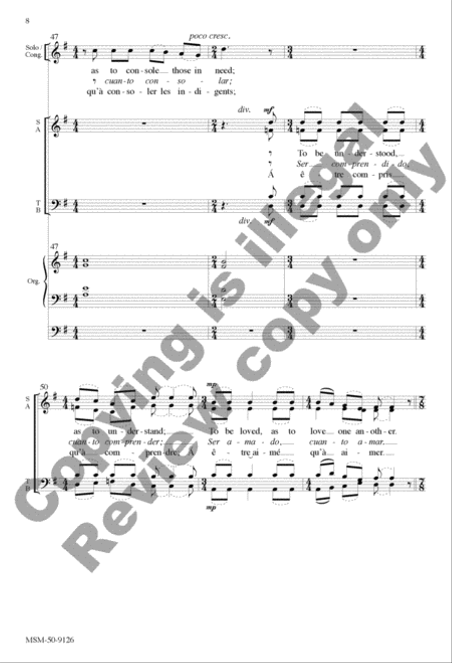 Peace Prayer of St. Francis 4-Part scores gallery preview page 18