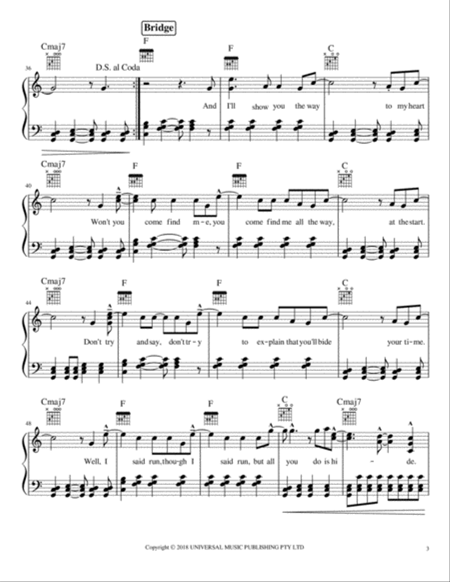 Come Away Piano, Vocal, Guitar scores gallery preview page 3