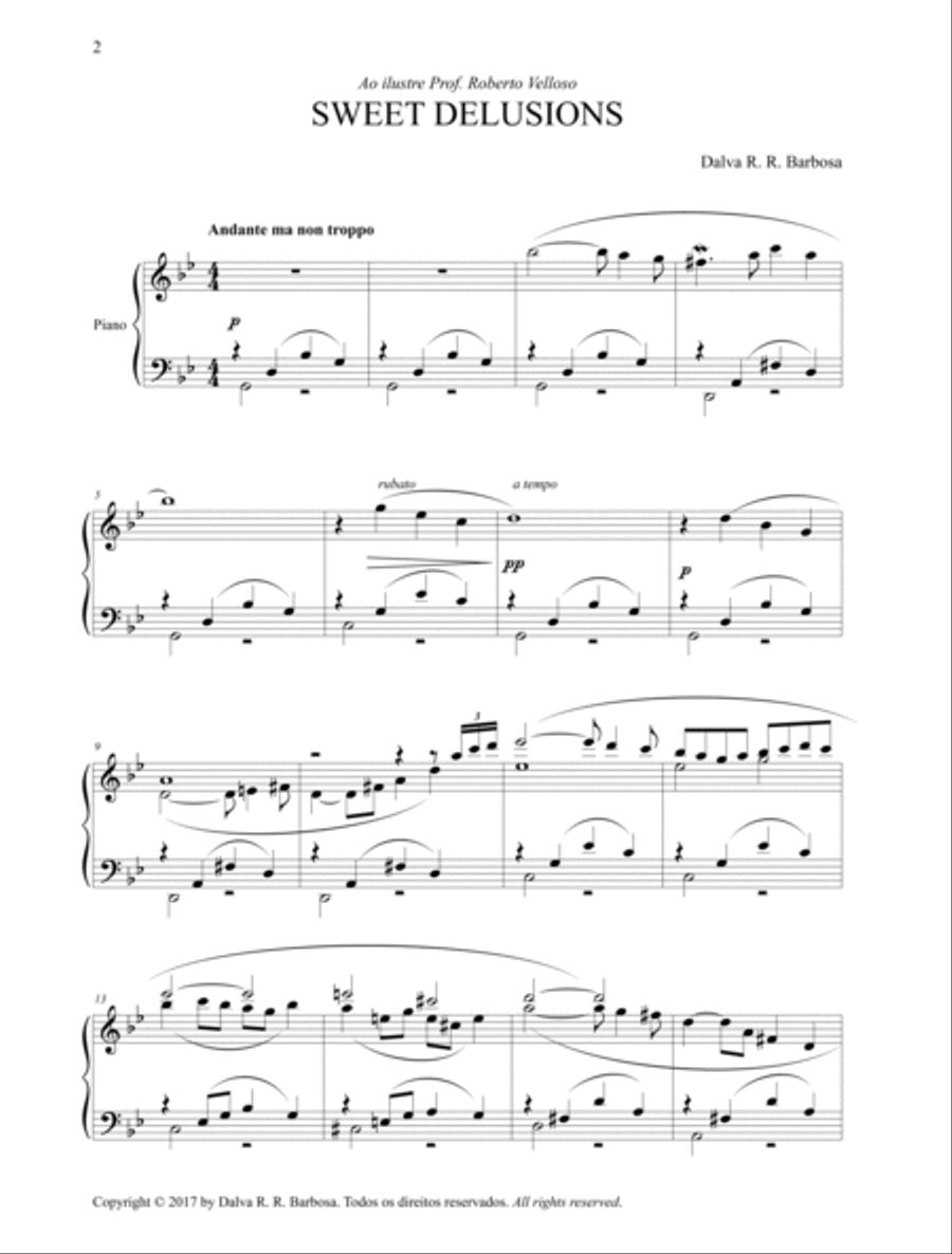Sweet Delusions Piano Solo scores gallery preview page 2