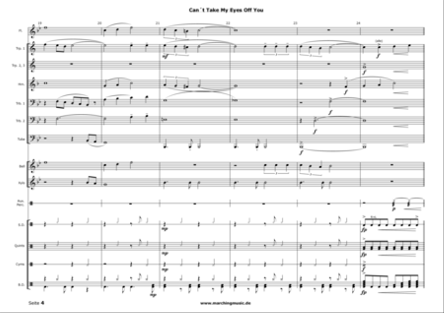 Can't Take My Eyes Off Of You Marching Band scores gallery preview page 4
