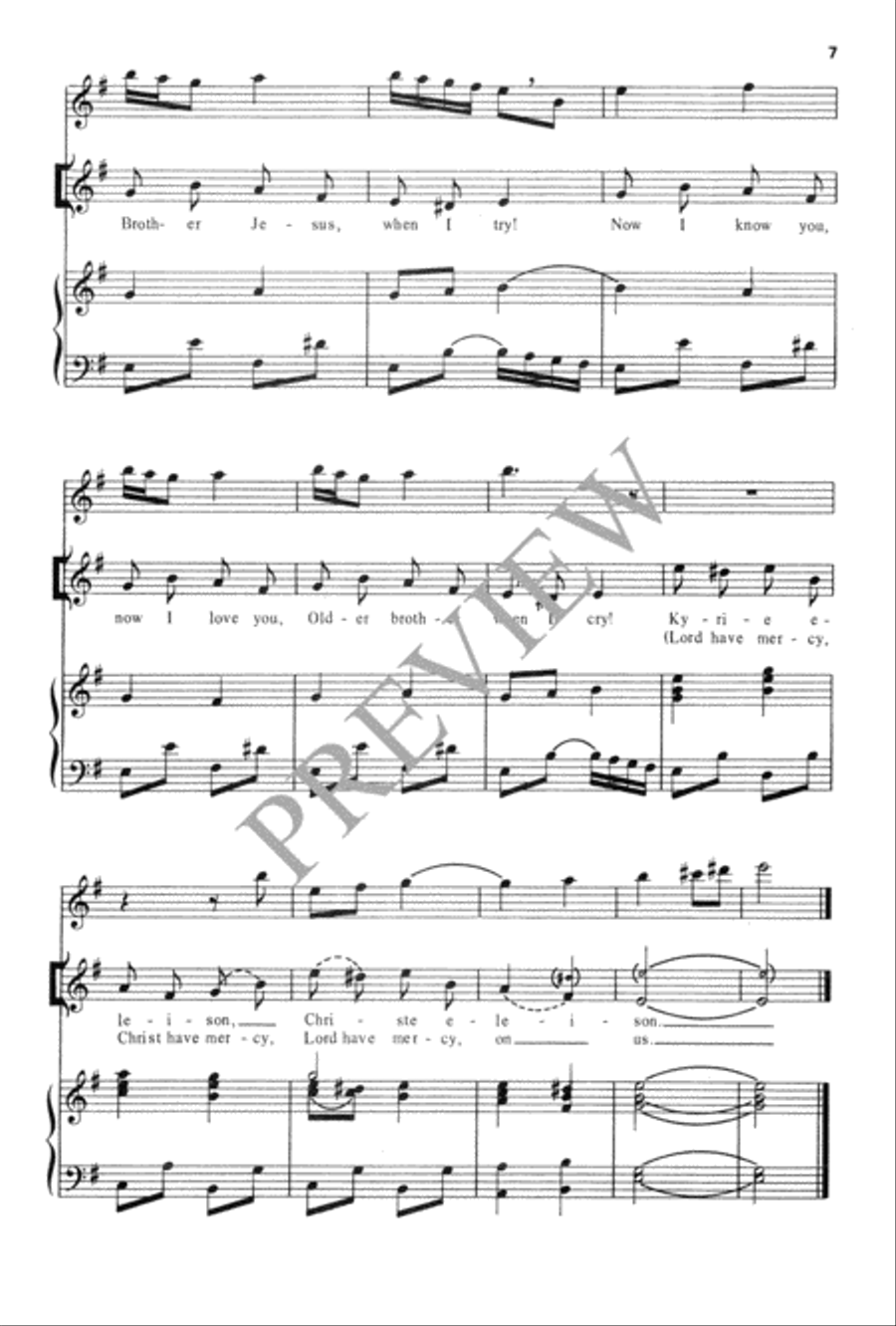 Brother Jesus, Older Brother Unison Choir scores gallery preview page 8