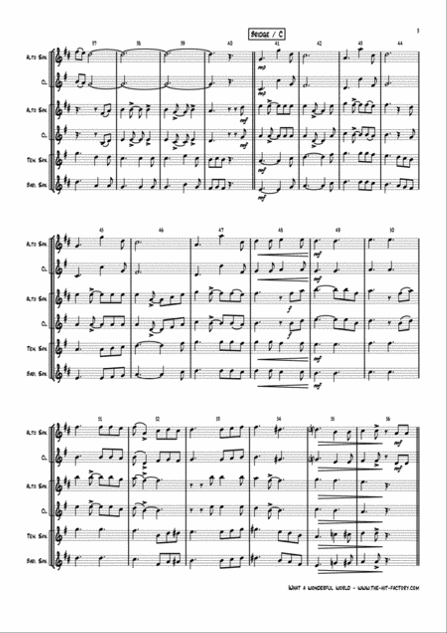 What A Wonderful World Woodwind Trio scores gallery preview page 3