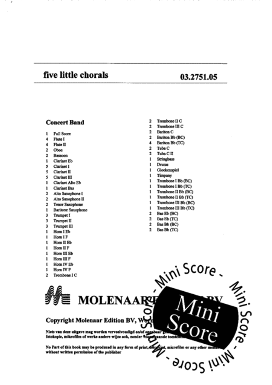 Five Little Chorals Five Little Chorals Concert Band scores gallery preview page 4