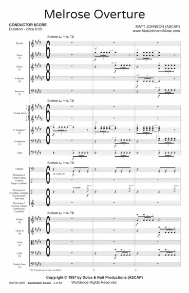 Melrose Overture • LARGE Conductor Score • Matt Johnson image number null