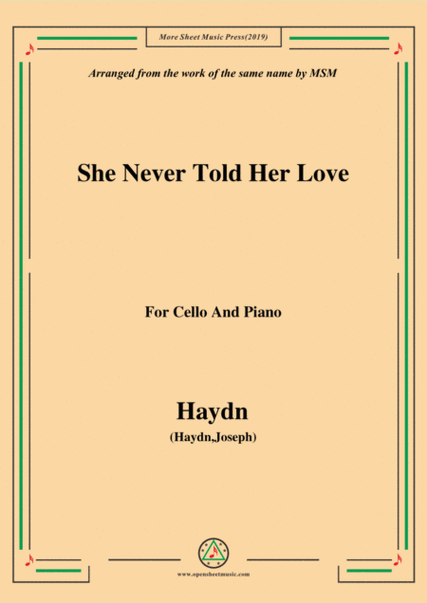 Haydn-She Never Told Her Love, for Cello and Piano image number null