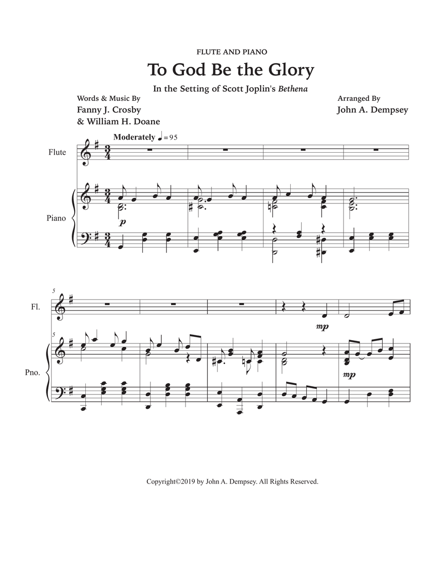 To God Be the Glory (Flute and Piano) Flute Solo scores gallery preview page 5
