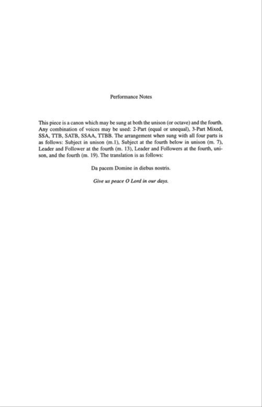 Da pacem Domine Da pacem Domine 4-Part scores gallery preview page 3