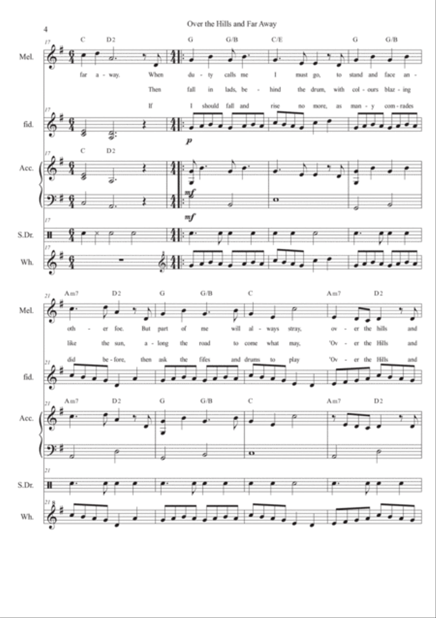 Over the Hills and Far Away School and Community scores gallery preview page 4