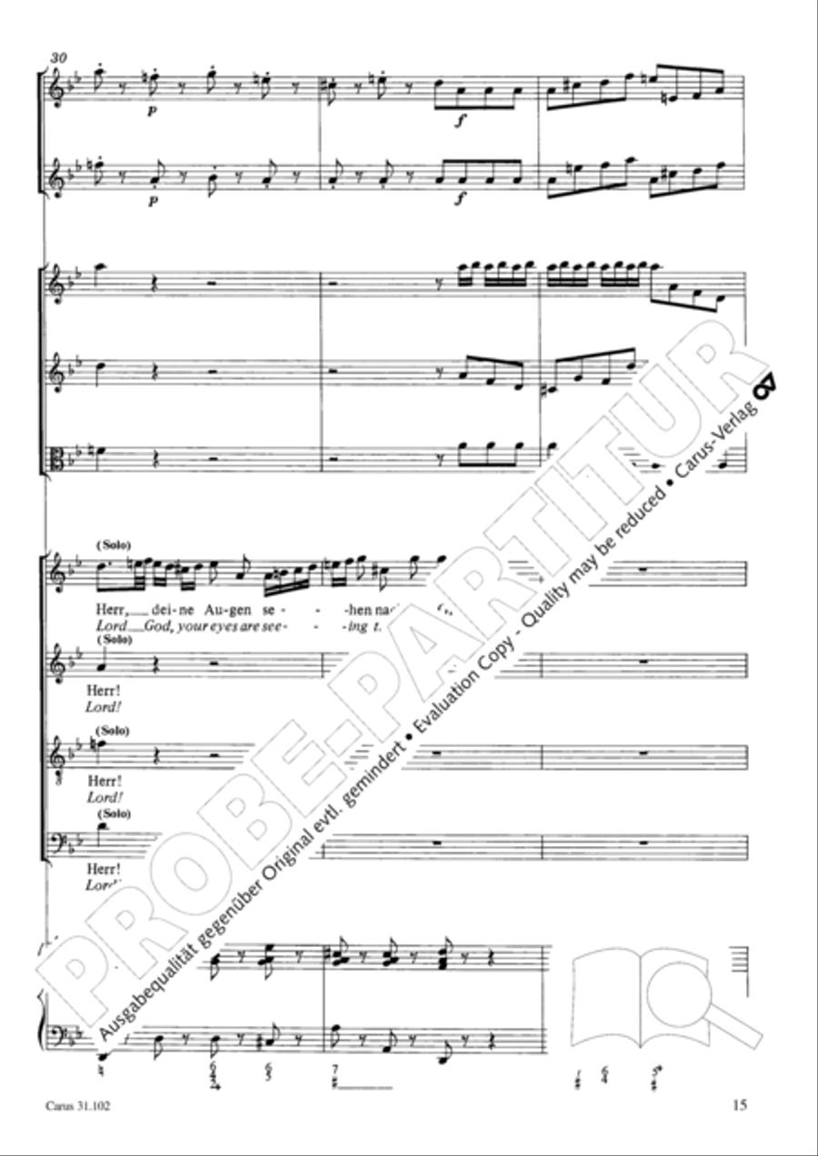 Lord God, your eyes are seeing truth in trusting (Herr, deine Augen sehen nach dem Glauben) ATB scores gallery preview page 16