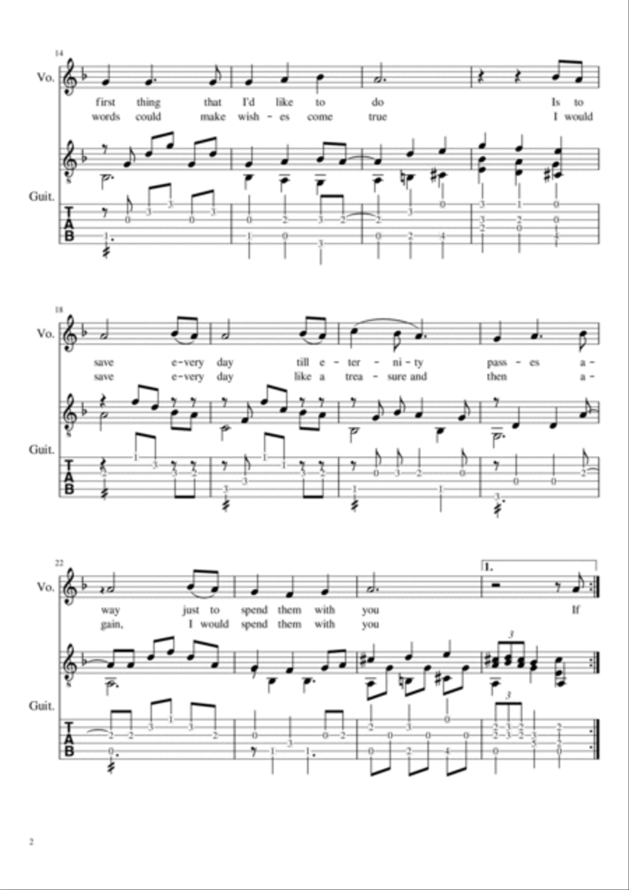 Time In A Bottle Guitar scores gallery preview page 2