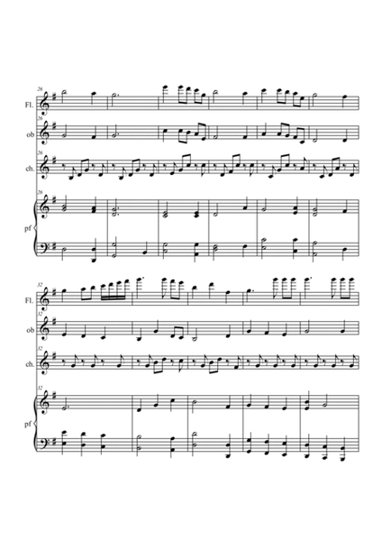 Intermezzo from "Cavalleria Rusticana". Flute, oboe, guitar and piano. image number null