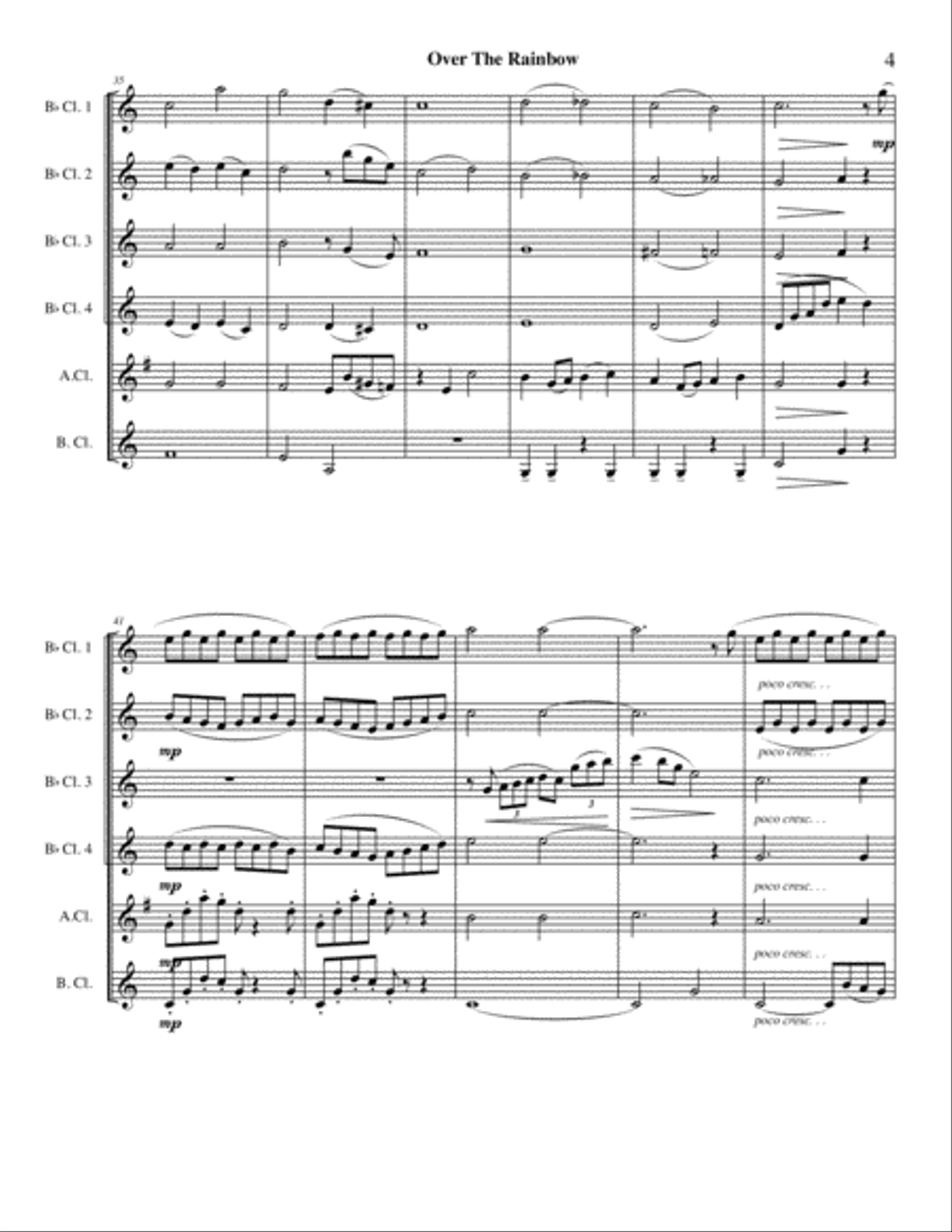 Over The Rainbow (from The Wizard Of Oz) Woodwind Ensemble scores gallery preview page 4