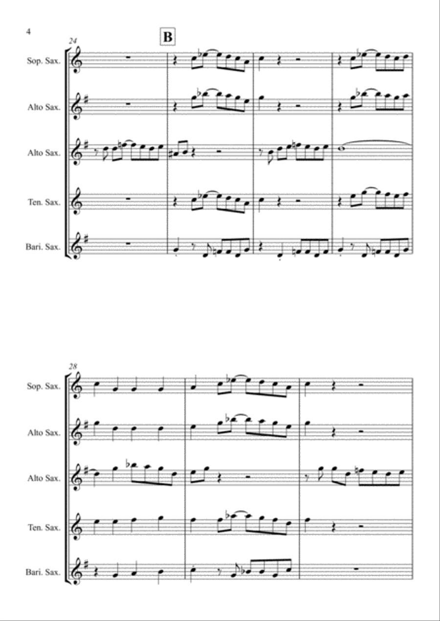 Hip 2 Dat! - for Saxophone Quartet Saxophone Quartet scores gallery preview page 4