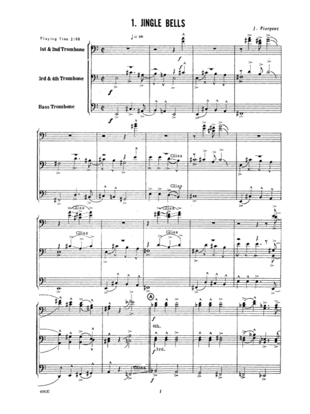 Ten Christmas Carols For Trombone Quintet - Full Score