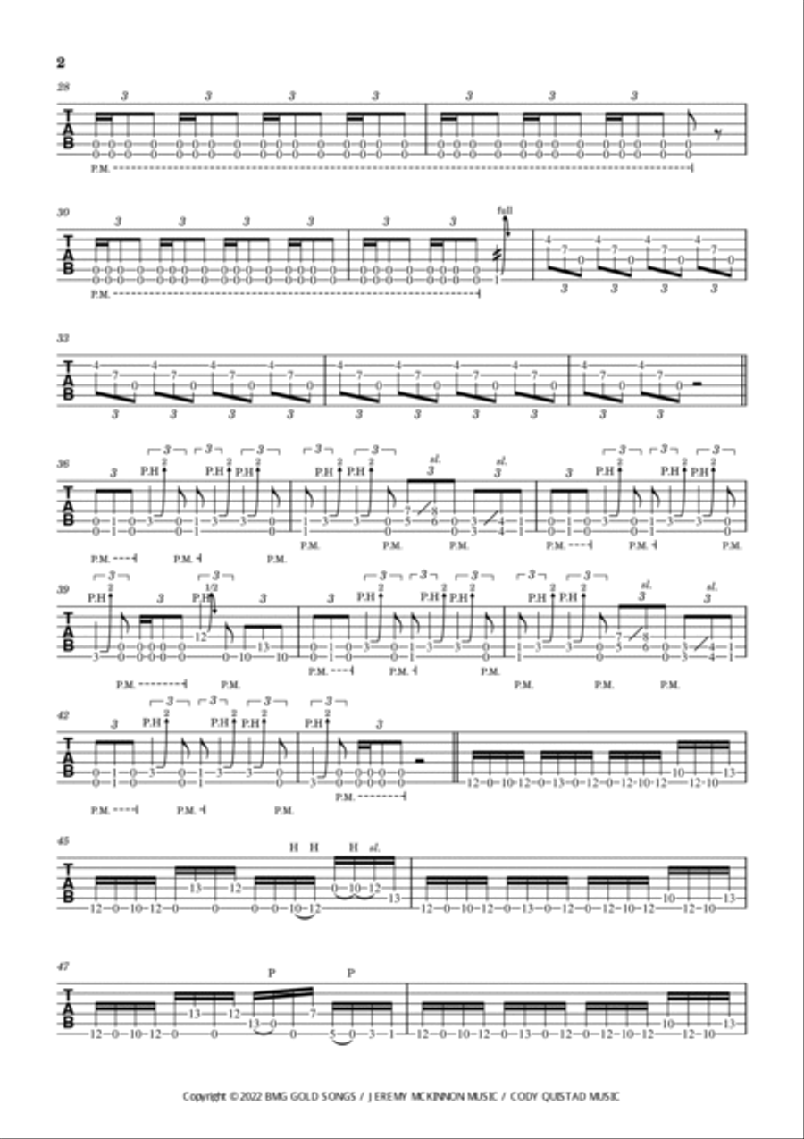 Death Roll Death Roll Guitar Tablature scores gallery preview page 2