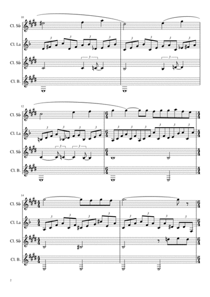 Rachmaninov Piano Concerto No. 2. Arragement of 2nd Movement for Clarinet Quartet