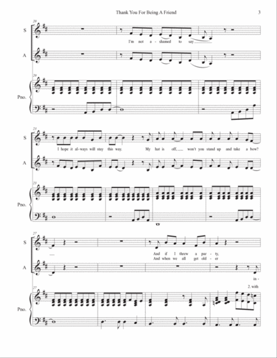 Thank You For Being A Friend SA scores gallery preview page 3