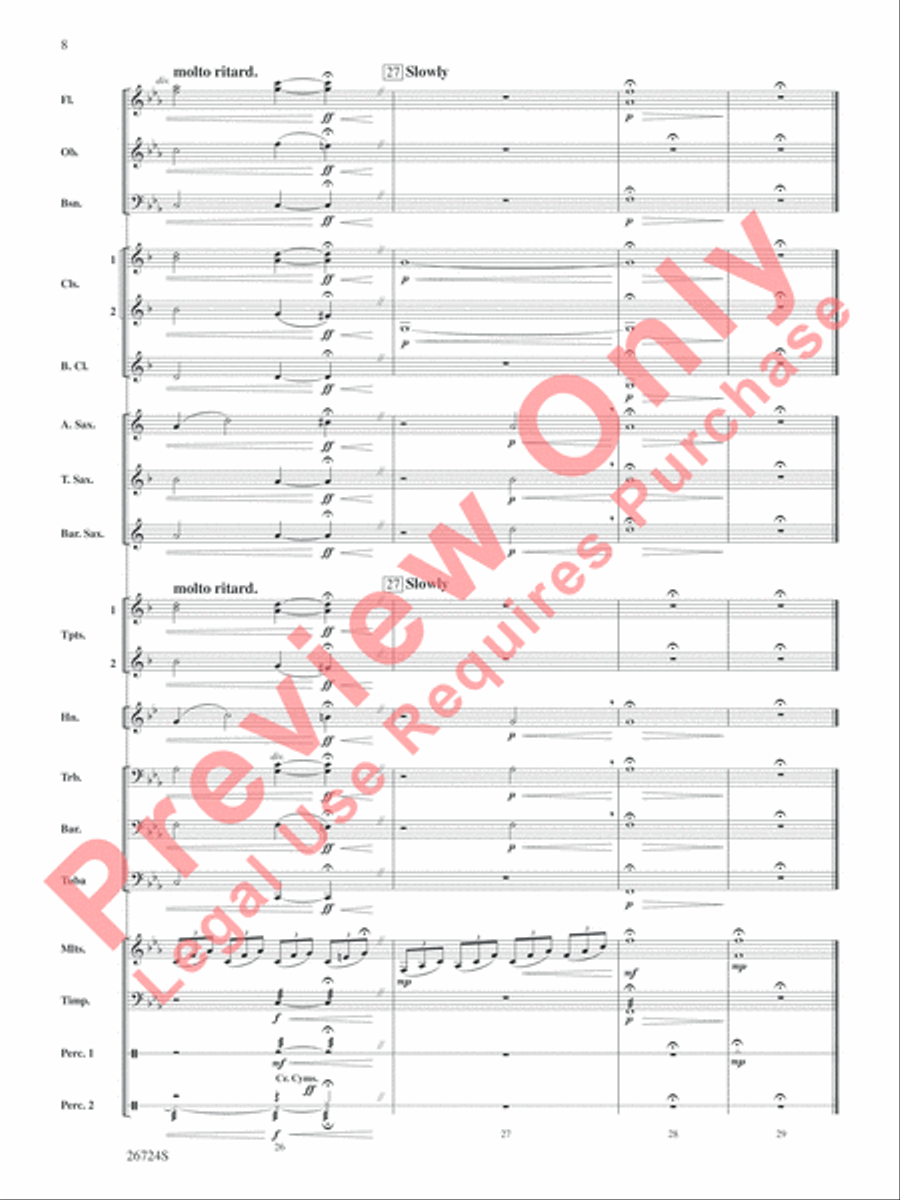 Reflections in Moonlight Concert Band scores gallery preview page 9