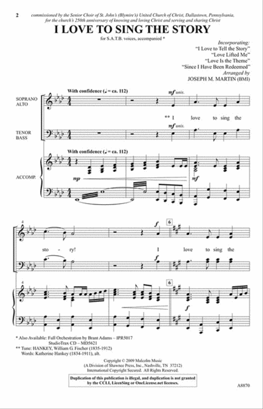 I Love To Sing The Story I Love To Sing The Story Choir scores gallery preview page 2