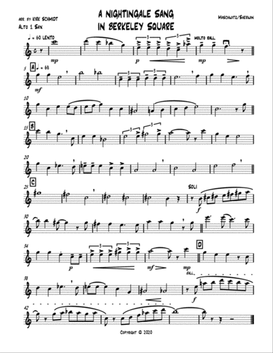 A Nightingale Sang In Berkeley Square Small Ensemble scores gallery preview page 2