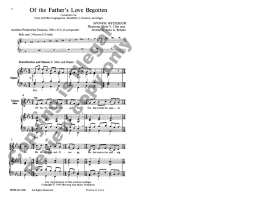 Of the Father's Love Begotten 4-Part scores gallery preview page 2