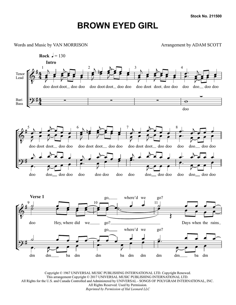 Brown Eyed Girl (arr. Adam Scott)
