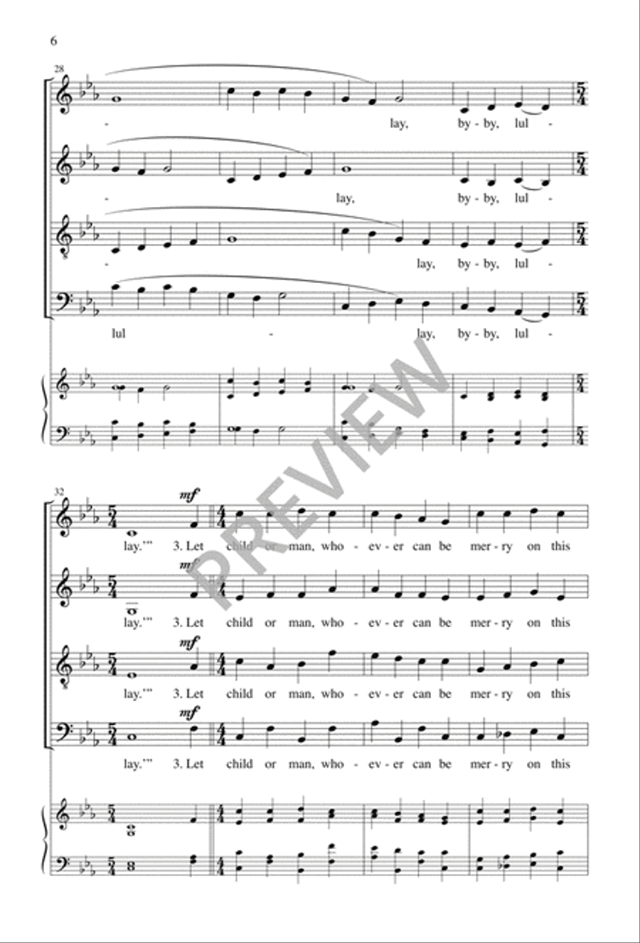 By-by, Lullay 4-Part scores gallery preview page 7