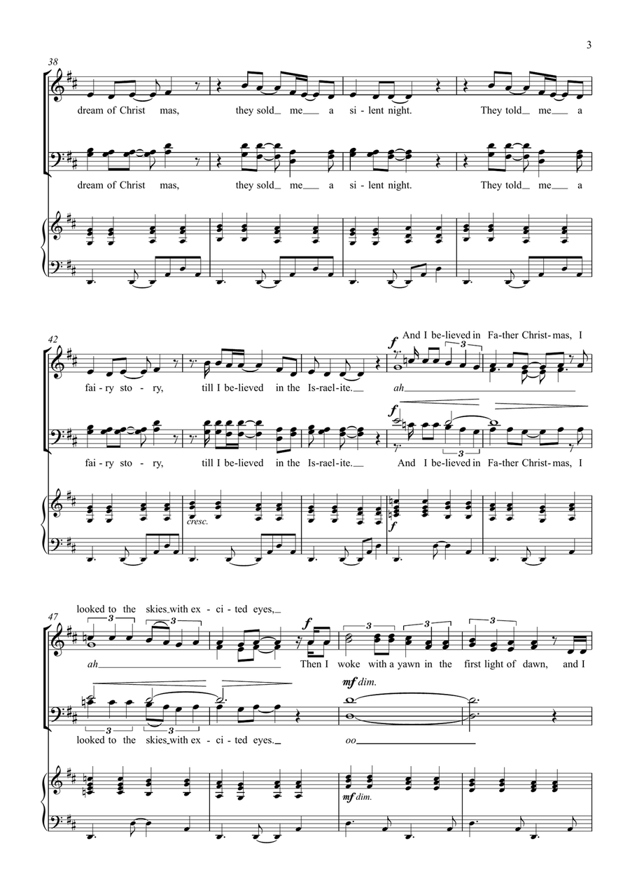 I Believe In Father Christmas 4-Part scores gallery preview page 3