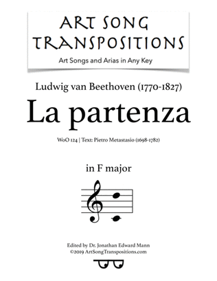 BEETHOVEN: La partenza, WoO 124 (transposed to F major)