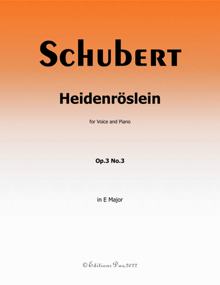 Book cover for Heidenröslein, by Schubert, in E Major