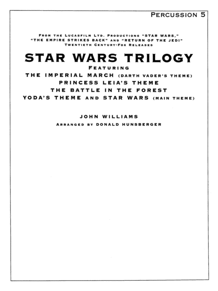 Star Wars® Trilogy: 5th Percussion
