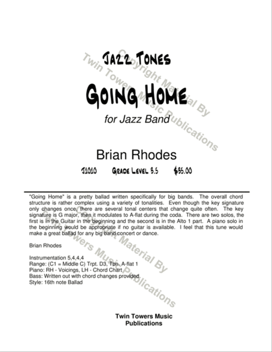 Going Home Going Home Jazz Ensemble scores gallery preview page 2