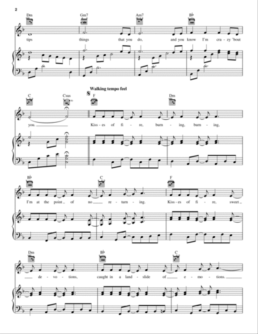 Kisses Of Fire (from Mamma Mia! Here We Go Again) Piano, Vocal, Guitar scores gallery preview page 2