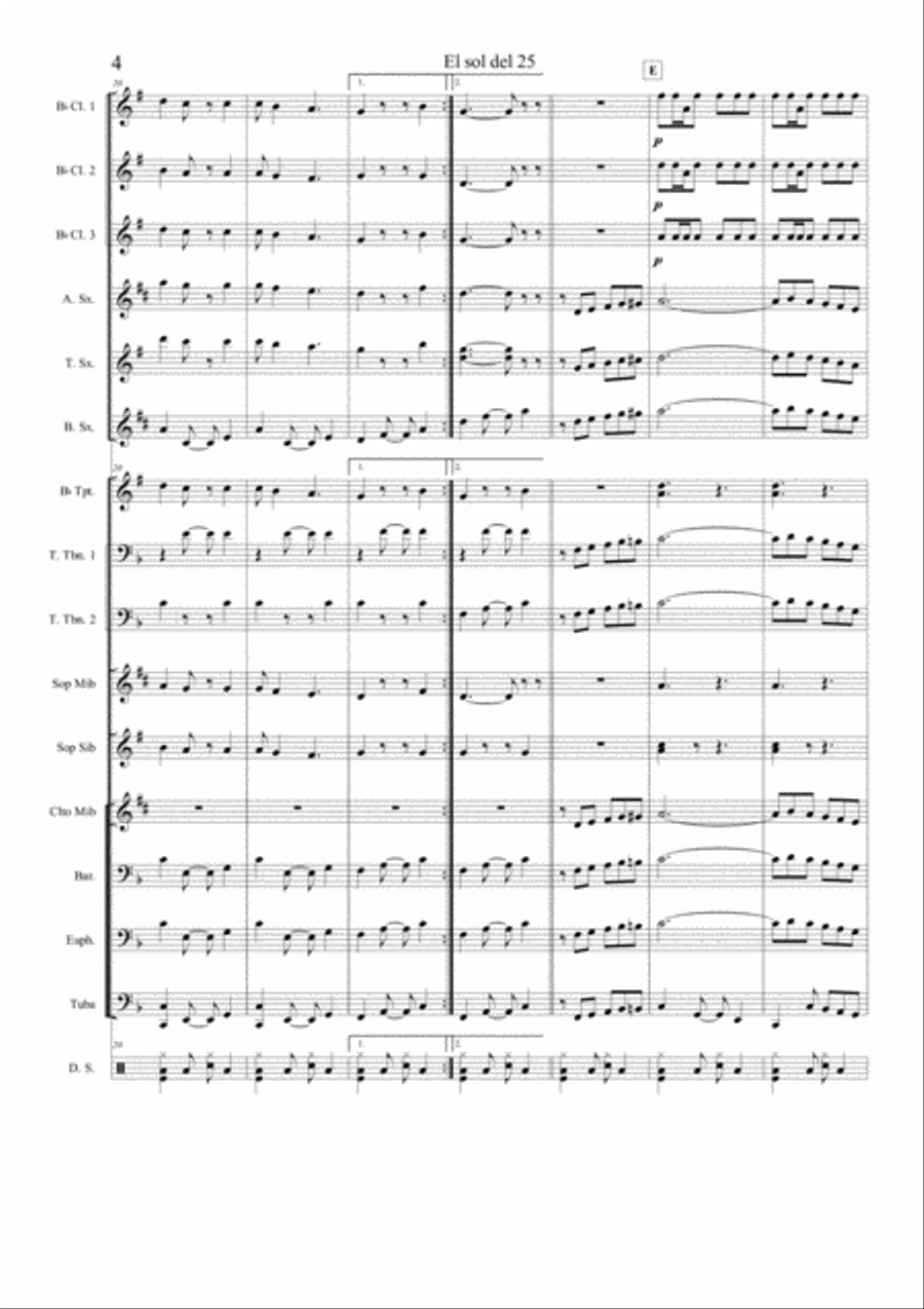 El sol del 25 El sol del 25 Marching Band scores gallery preview page 4