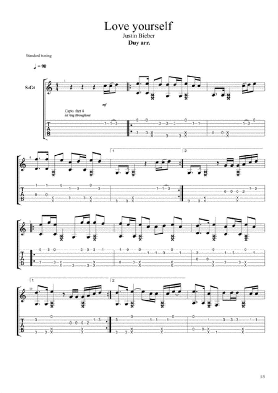 Love Yourself Small Ensemble scores gallery preview page 1