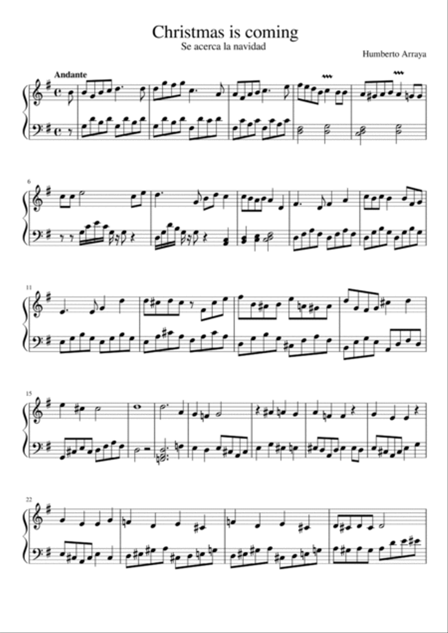Christmas is coming (for a piano) Piano Solo scores gallery preview page 2