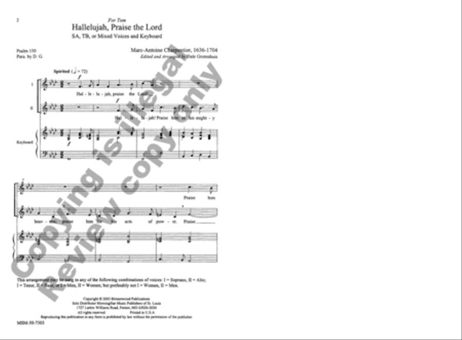 Hallelujah, Praise the Lord 2-Part scores gallery preview page 2