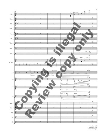 Silly Shepherds, Stop Your Sleeping (Chamber Orchestra Score)