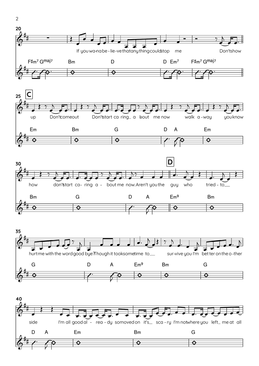 Don't Start Now Don't Start Now Easy Piano scores gallery preview page 2