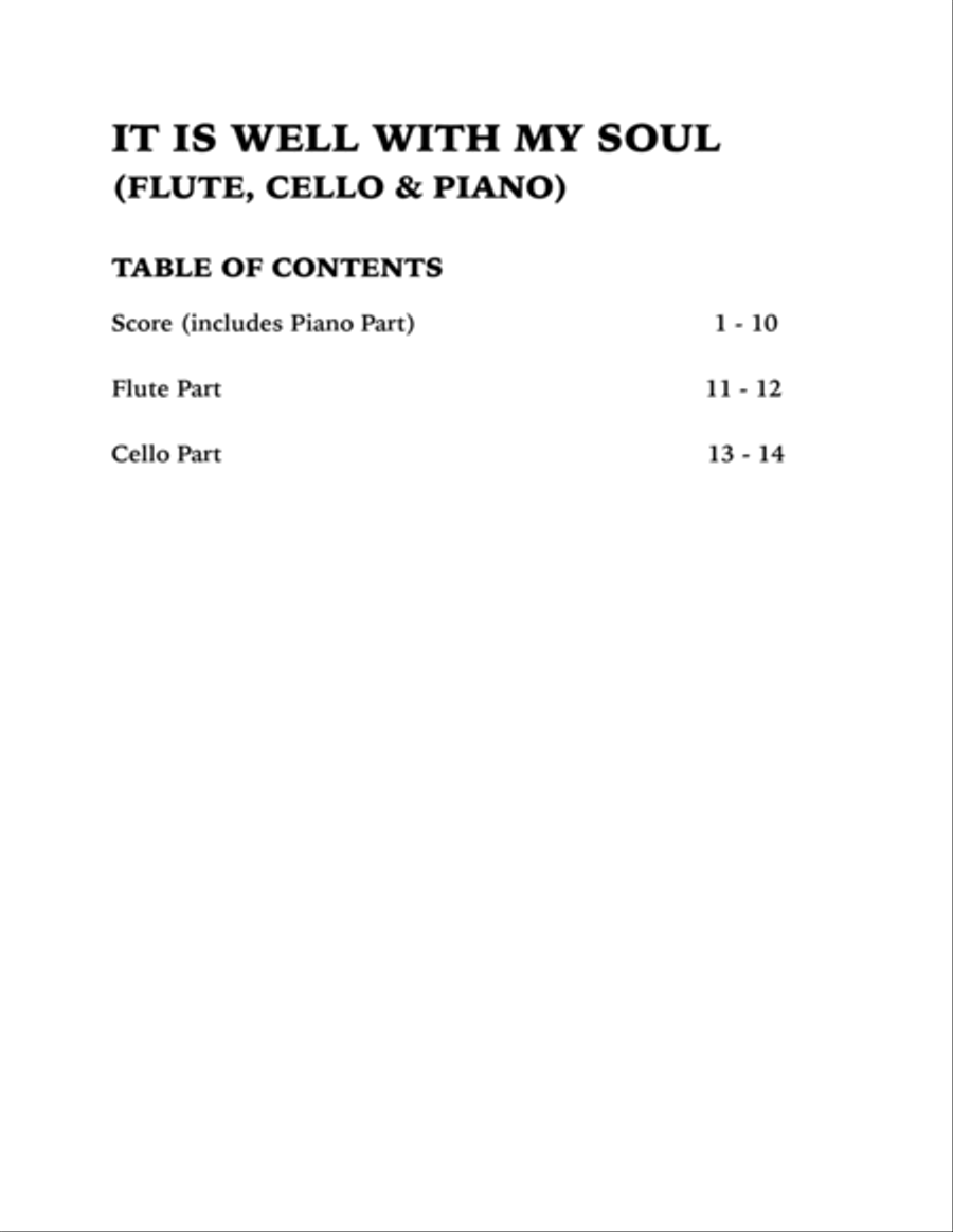 It Is Well With My Soul (Trio for Flute, Cello and Piano) Small Ensemble scores gallery preview page 4