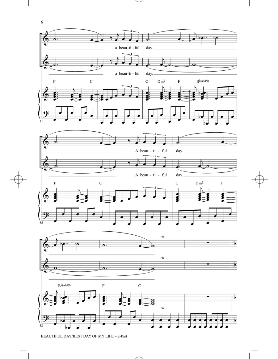 Beautiful Day/Best Day Of My Life (Medley) 2-Part scores gallery preview page 4