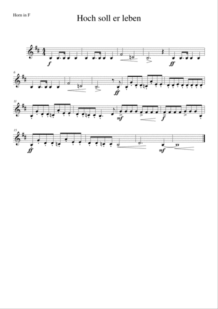 Hoch soll er leben (Long may he prosper) for brass septet Brass Ensemble scores gallery preview page 5